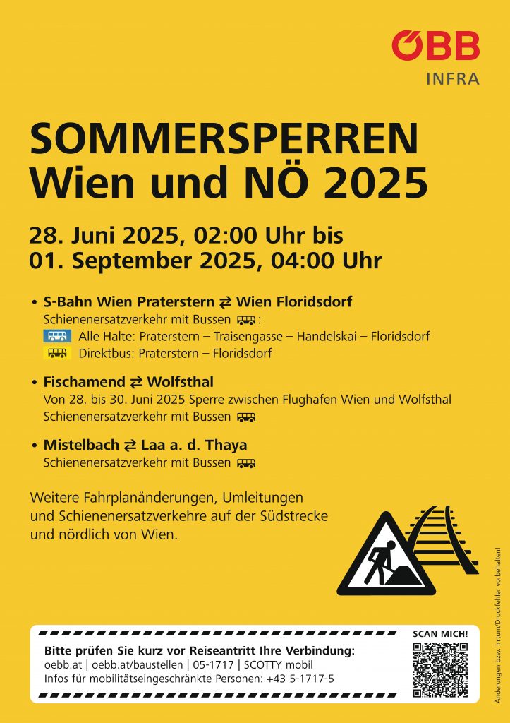 Sommersperren ÖBB
